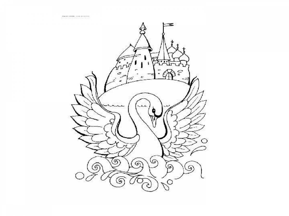 Exquisite coloring book from Pushkin's fairy tales