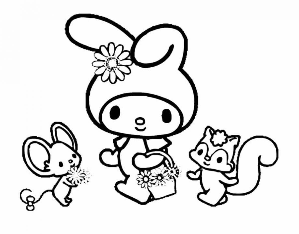 Coloring book adorable kitty kuromi