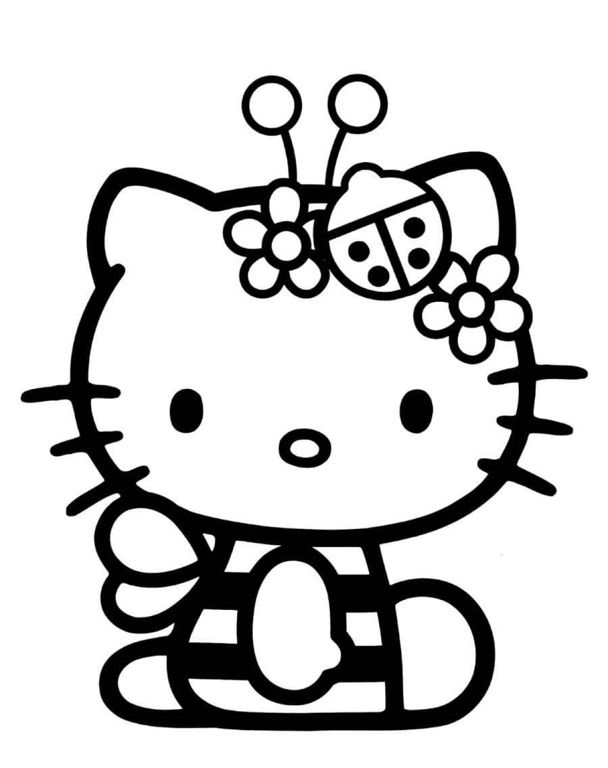 Halloween kitty kuromi coloring page