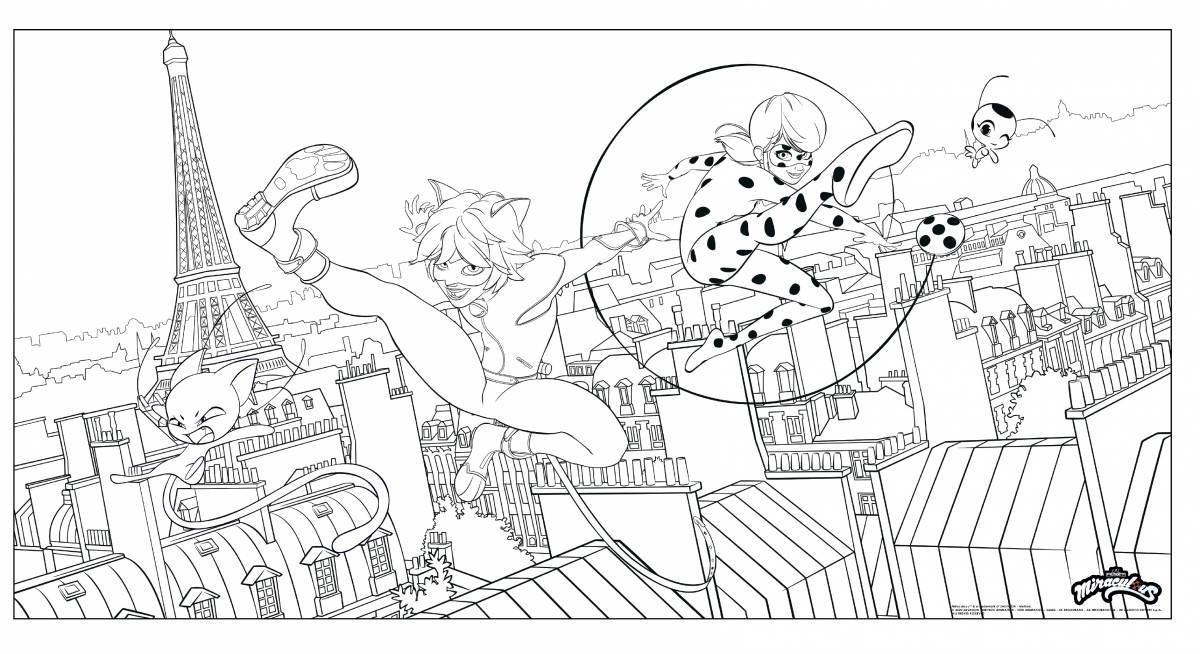 Glittering ladybug coloring page