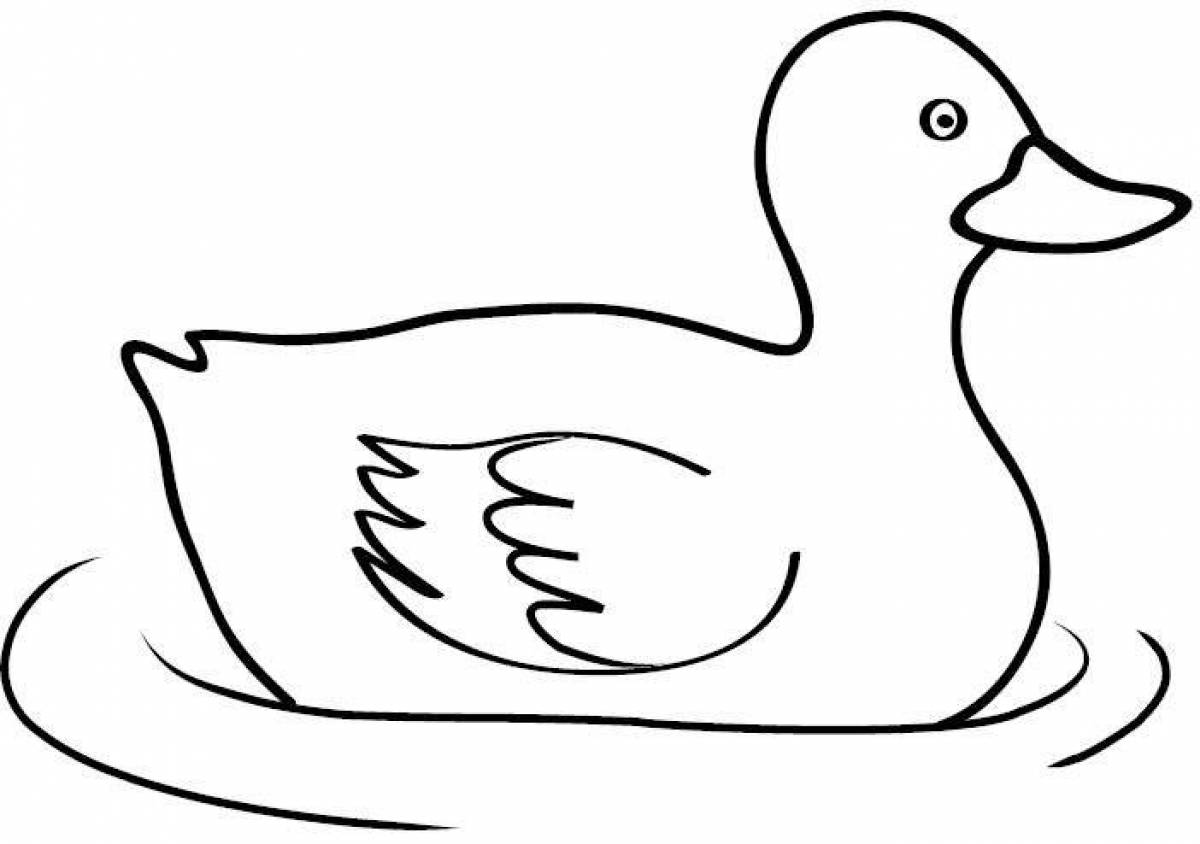 Увлекательная раскраска дымковская утка для детей 3-4 лет
