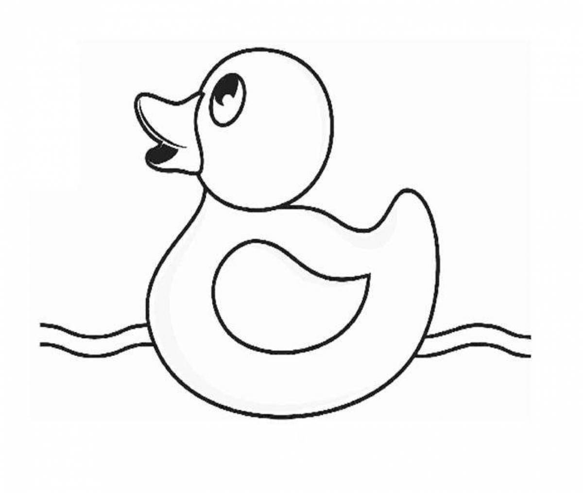 Забавная раскраска дымковская утка для малышей