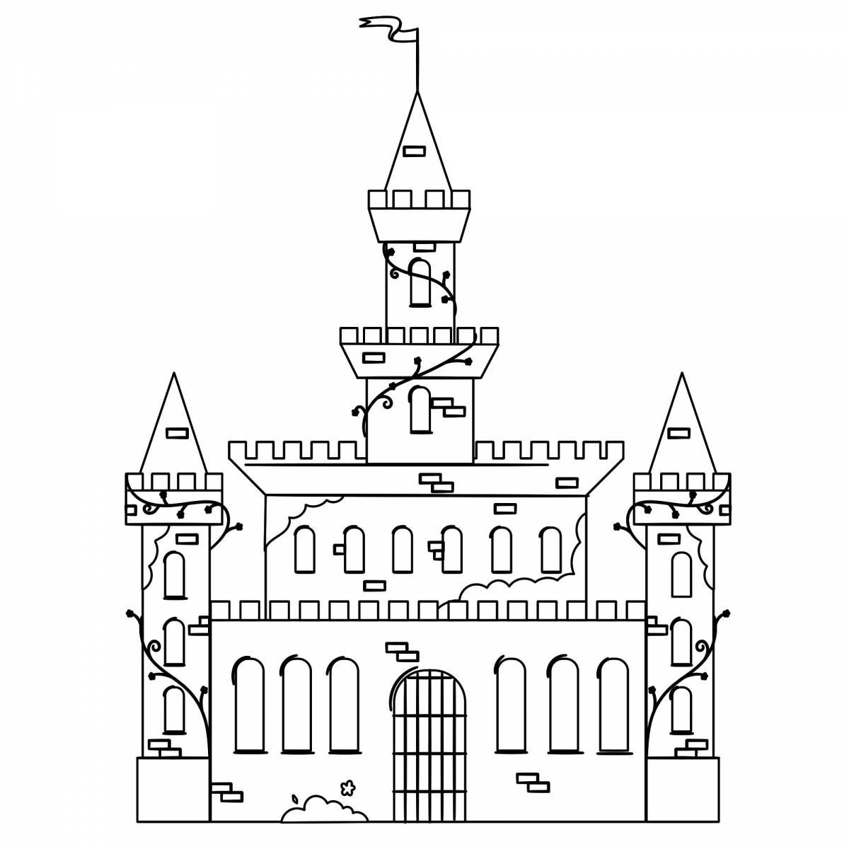 Coloring page majestic princess castle