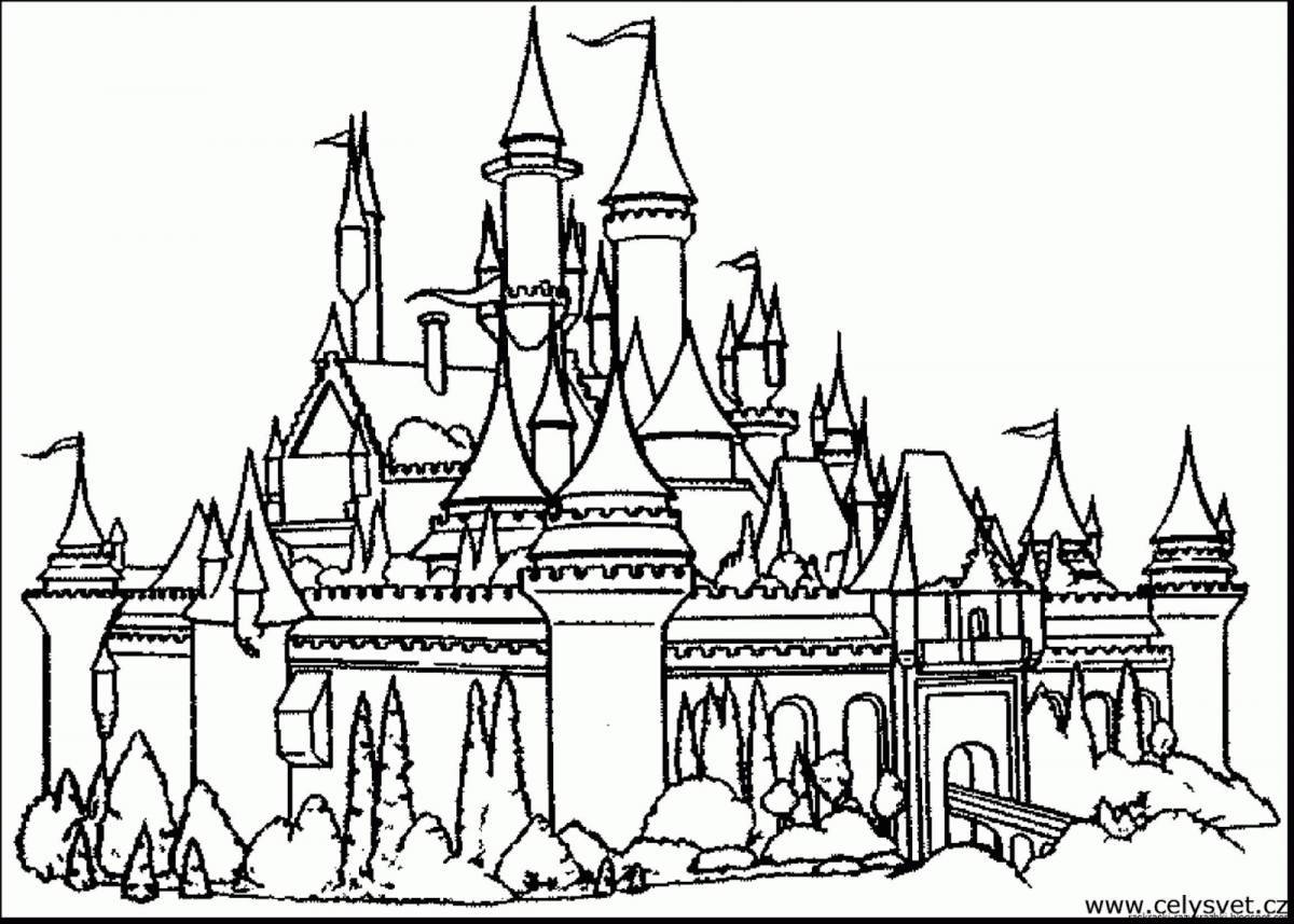 Princess Splendid Castle Coloring Page