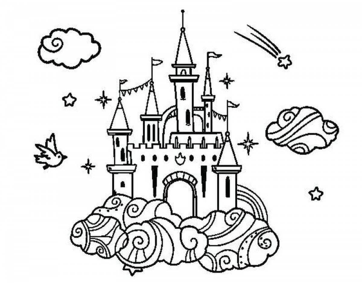 Coloring book of the castle of the great princess