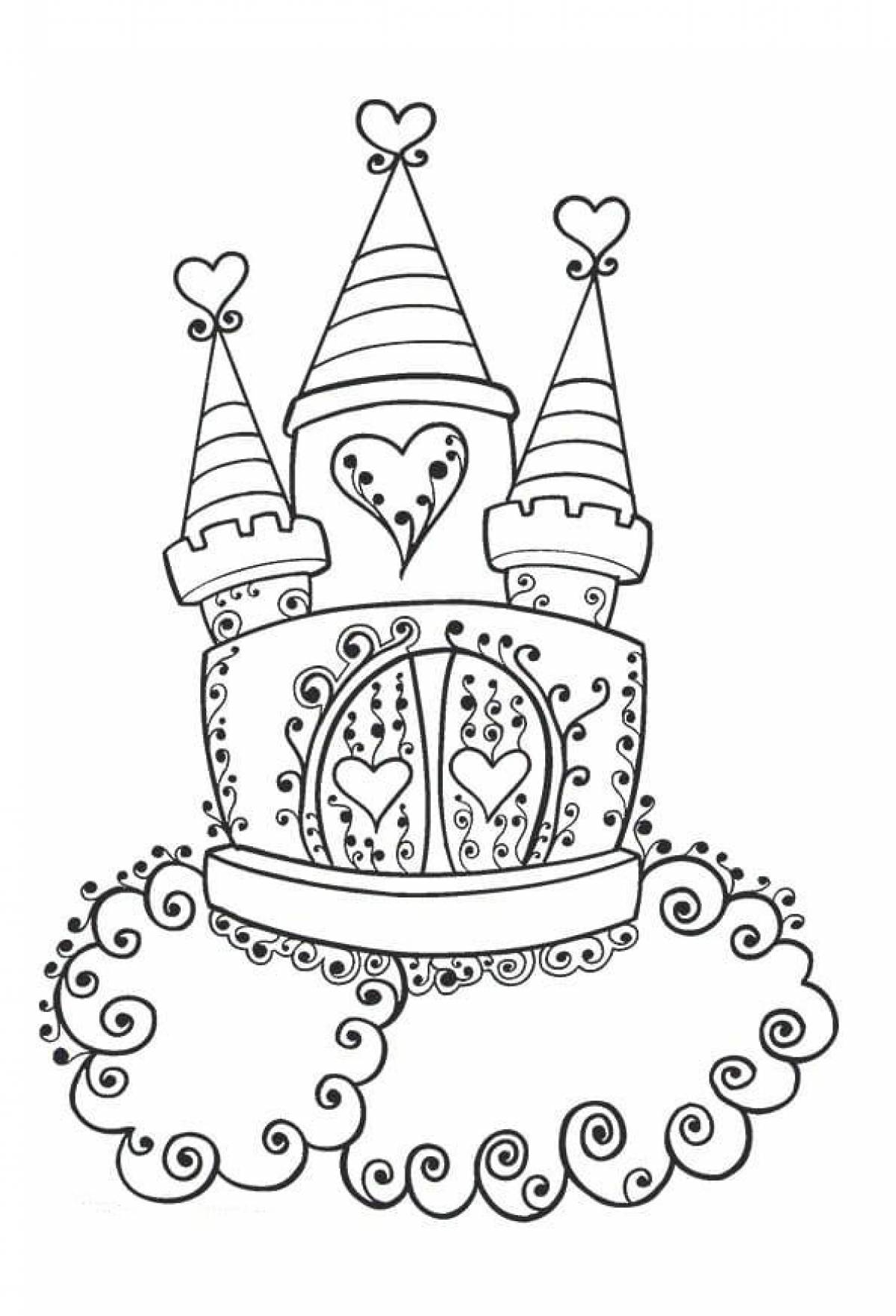 Exquisite princess castle coloring book
