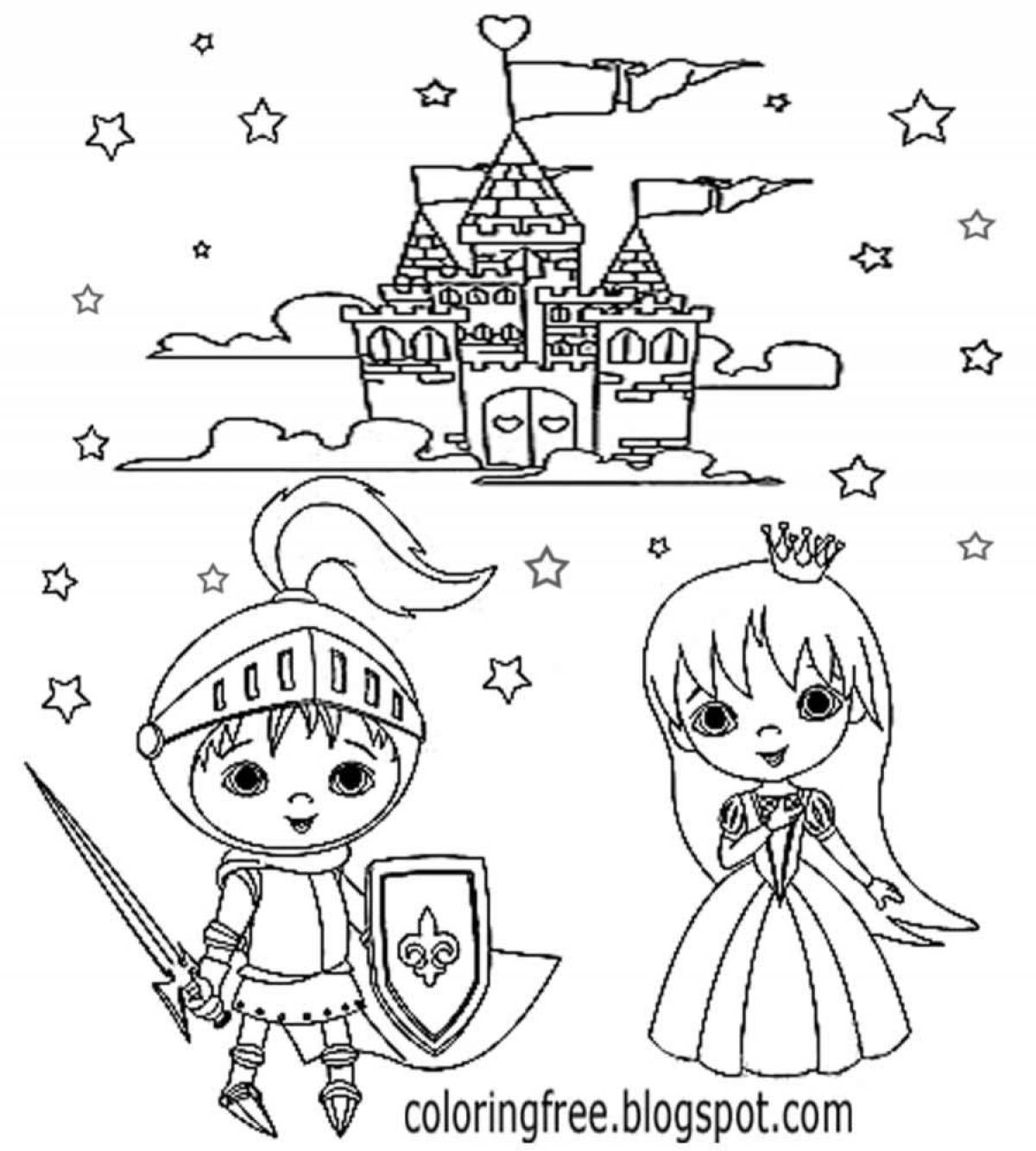 Royal princess castle coloring page