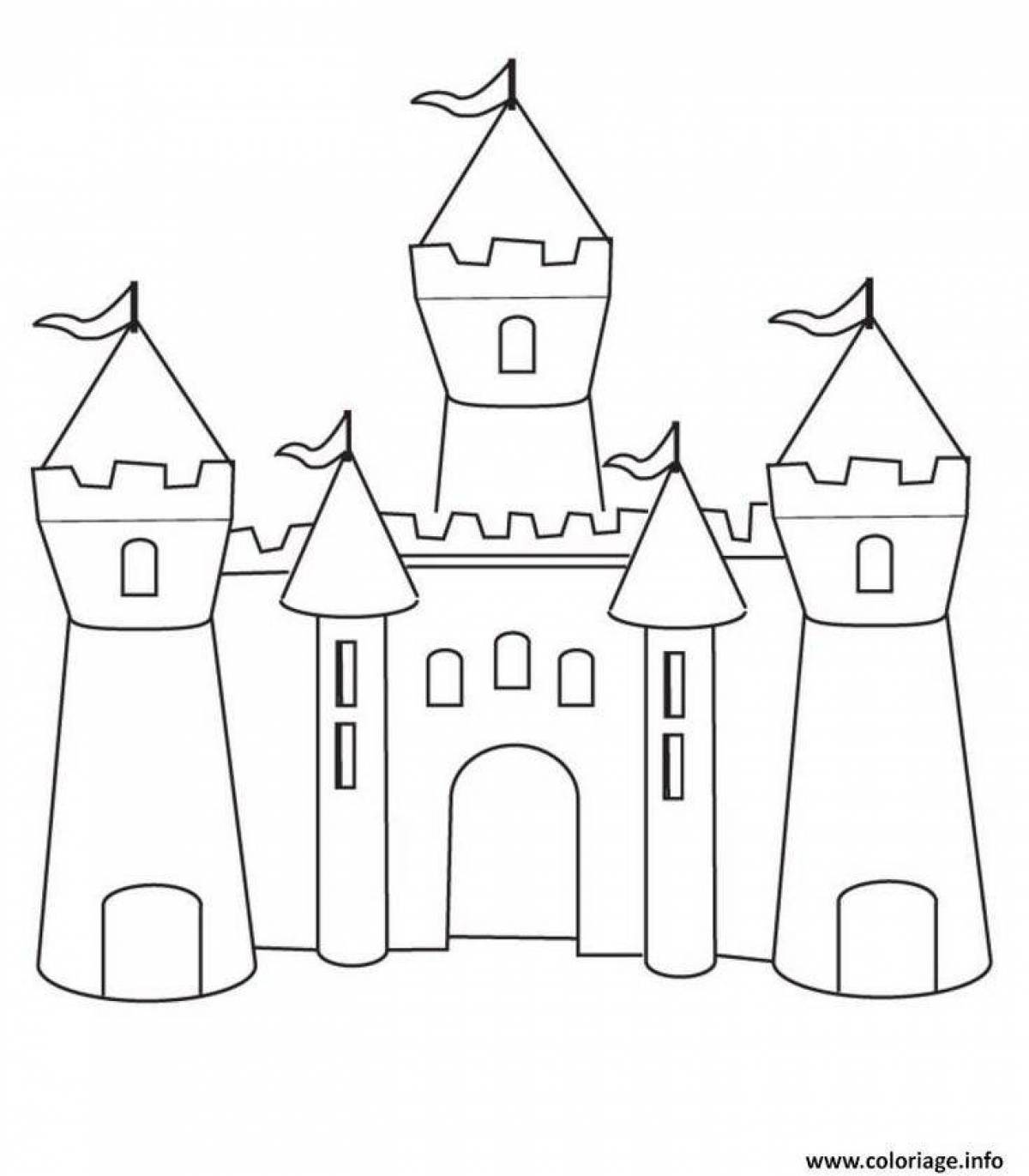 Princess's elegant castle coloring page