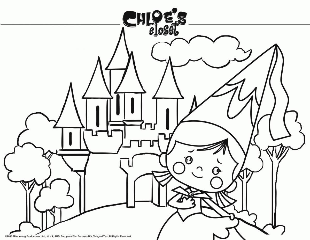 Princess shining castle coloring page