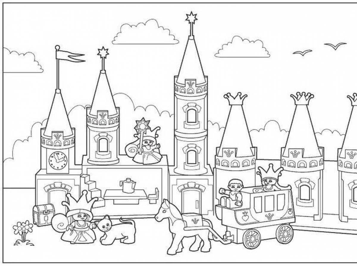 Princess fairytale castle coloring page