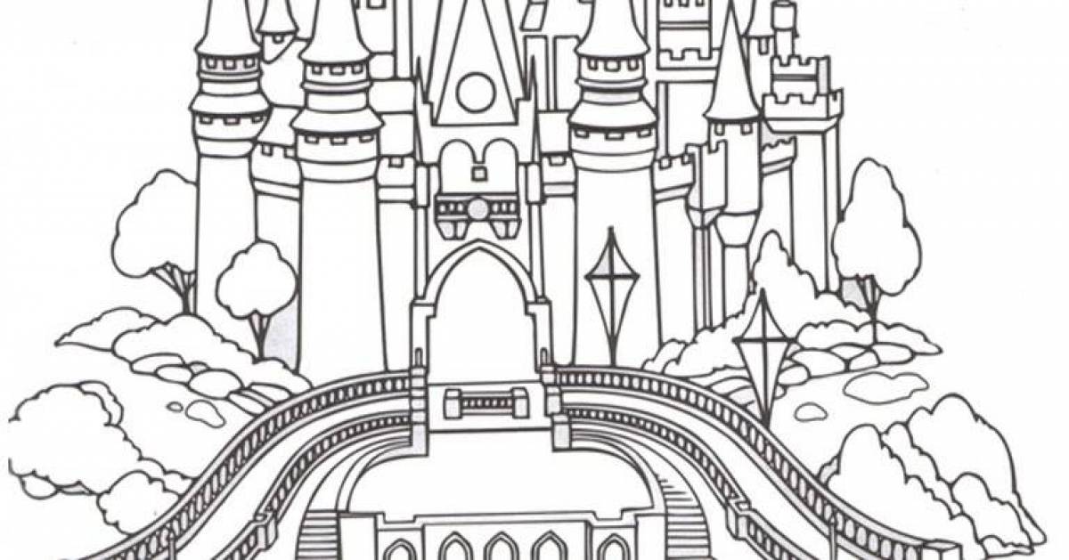 Coloring castle of the bright princess