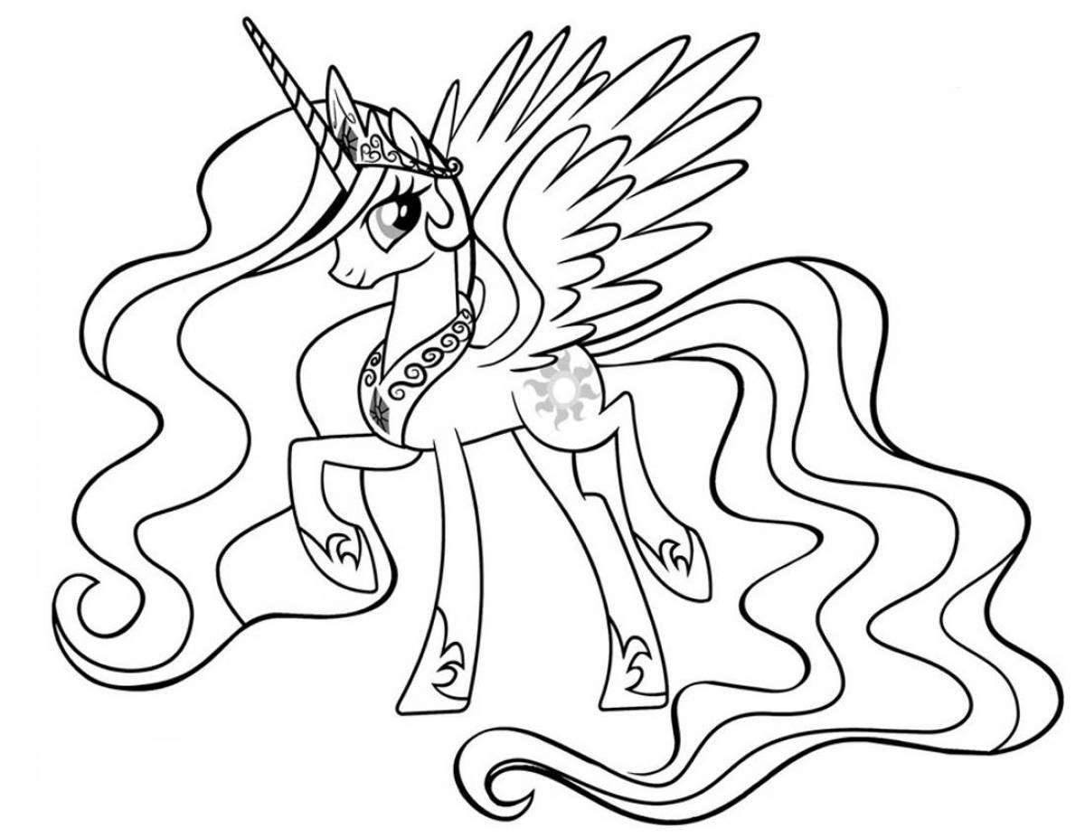 Gorgeous princess moon coloring page