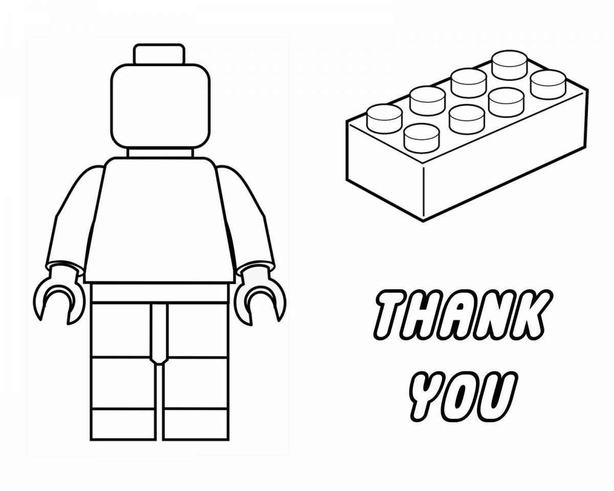 Playful lego men coloring page