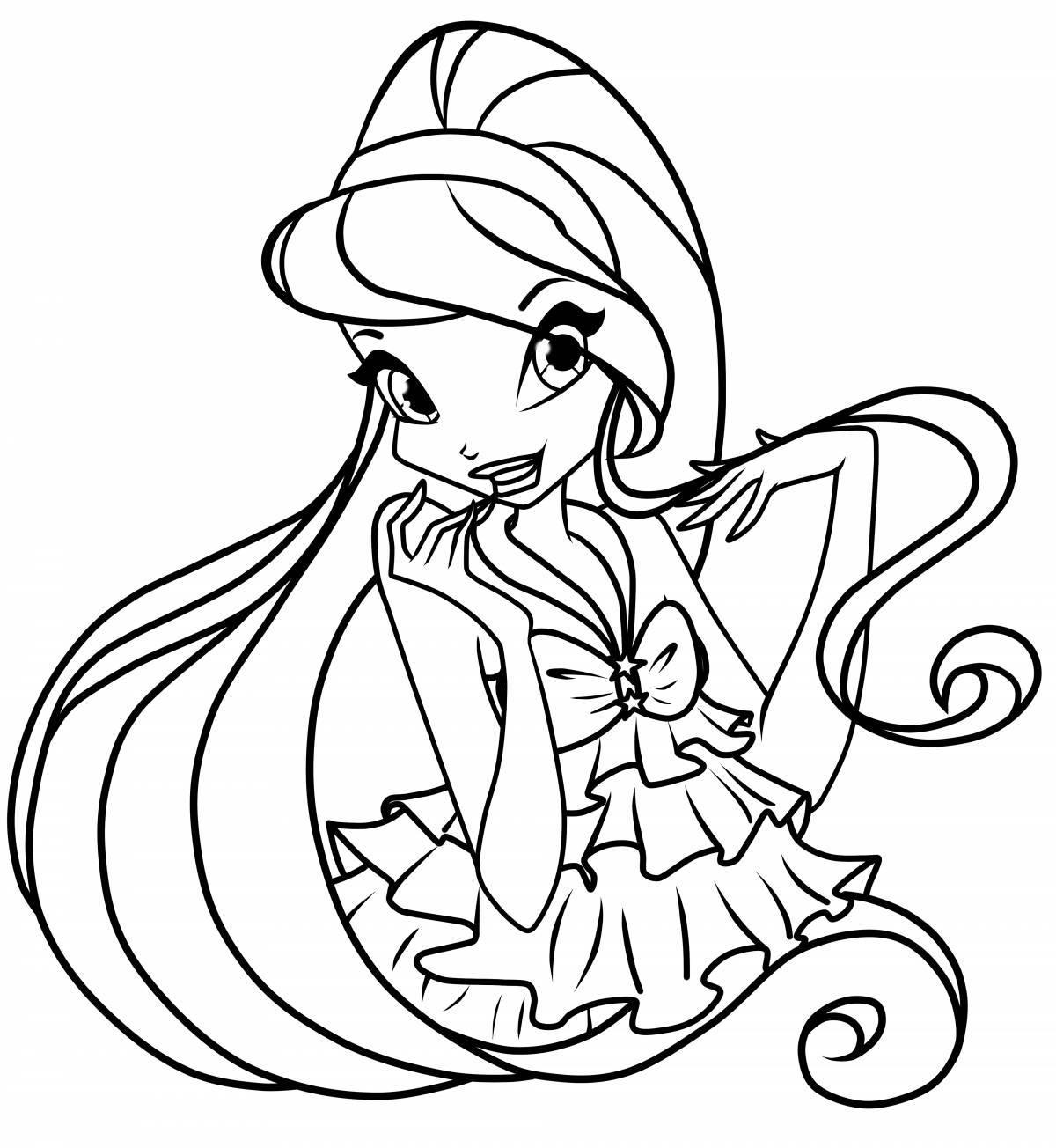 Colorful winx club coloring page