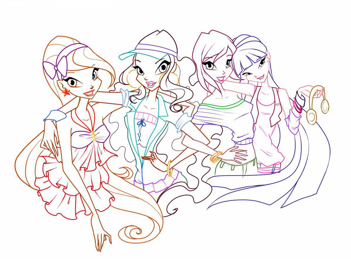 Lovely winx club coloring page