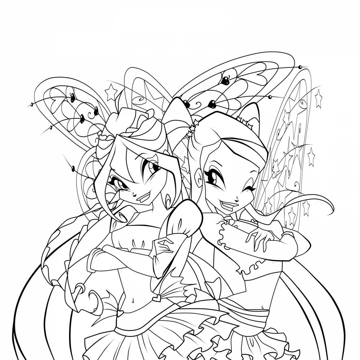 Outstanding winx club coloring page