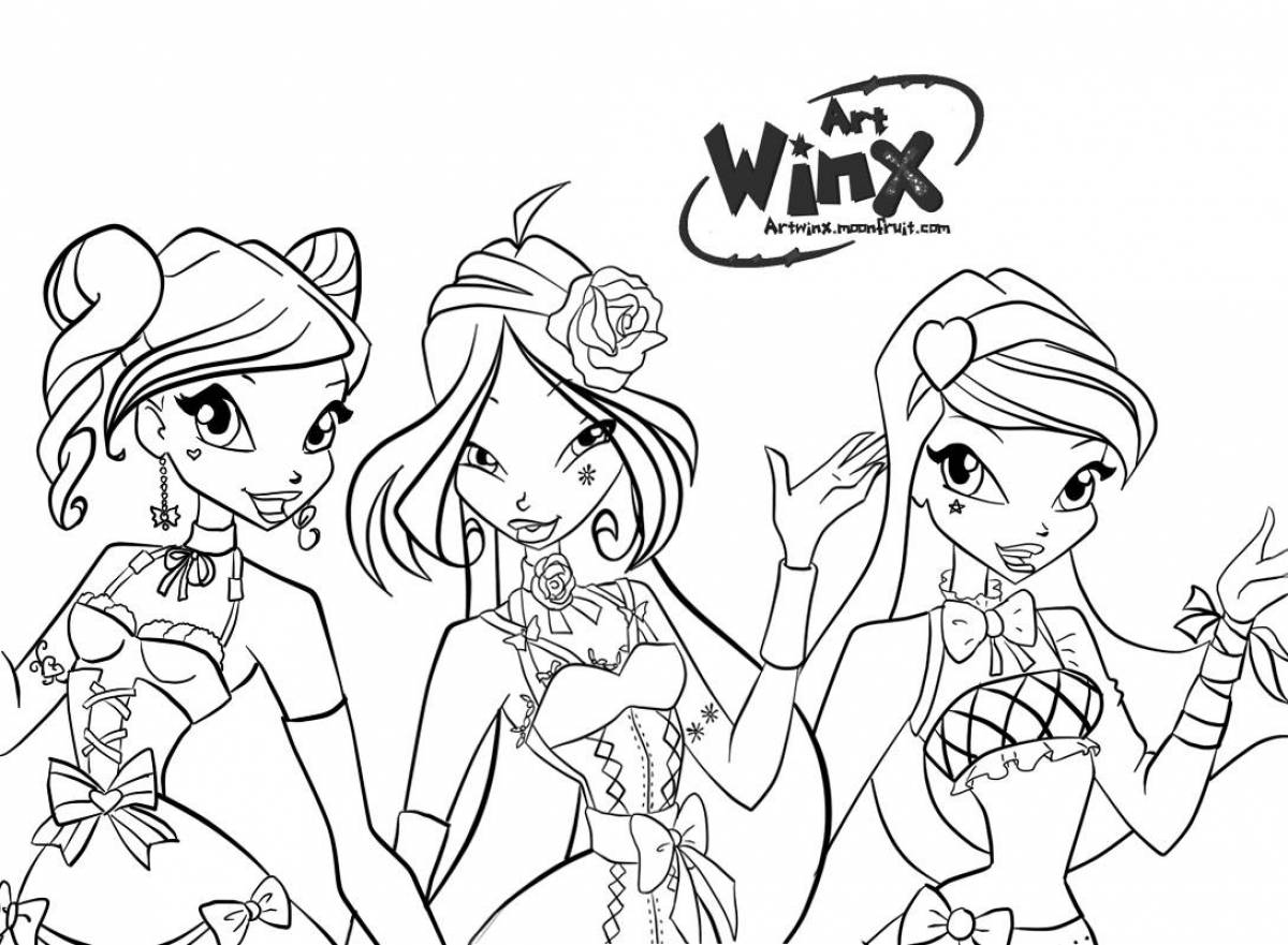 Beautiful winx club coloring page
