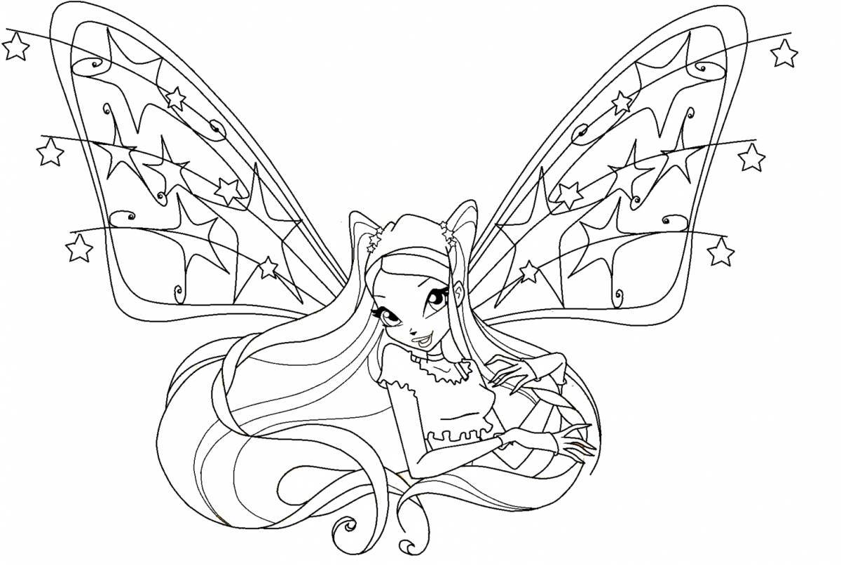 Winx club fairytale coloring page