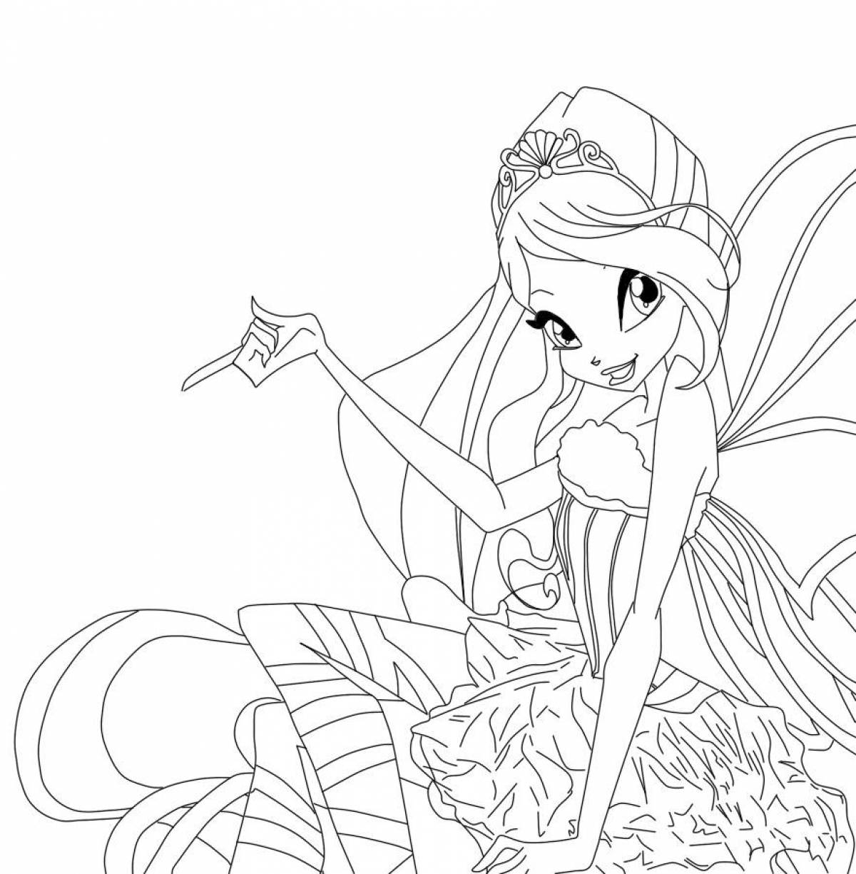 Winx club live coloring page