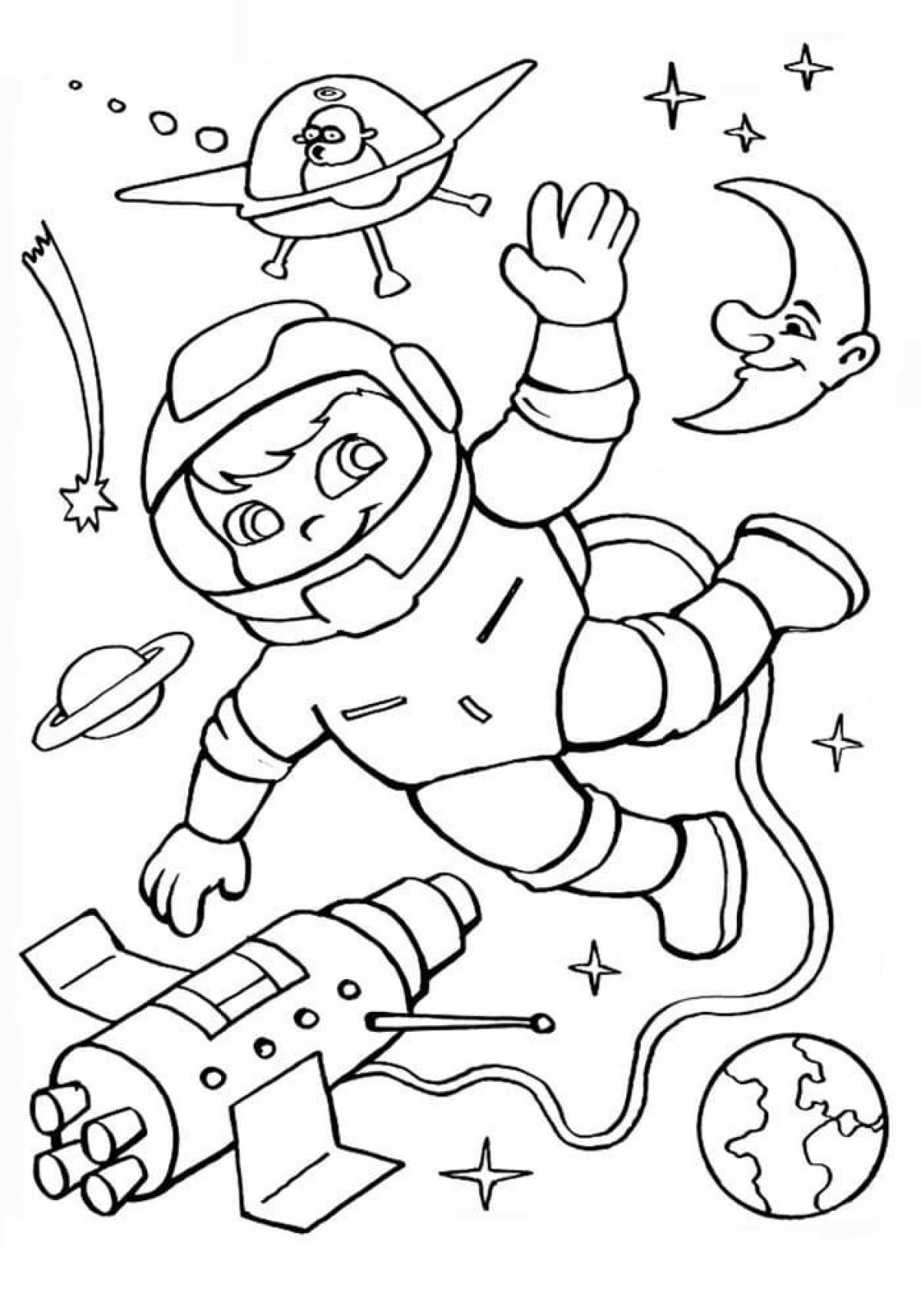 Magic space coloring book for kids