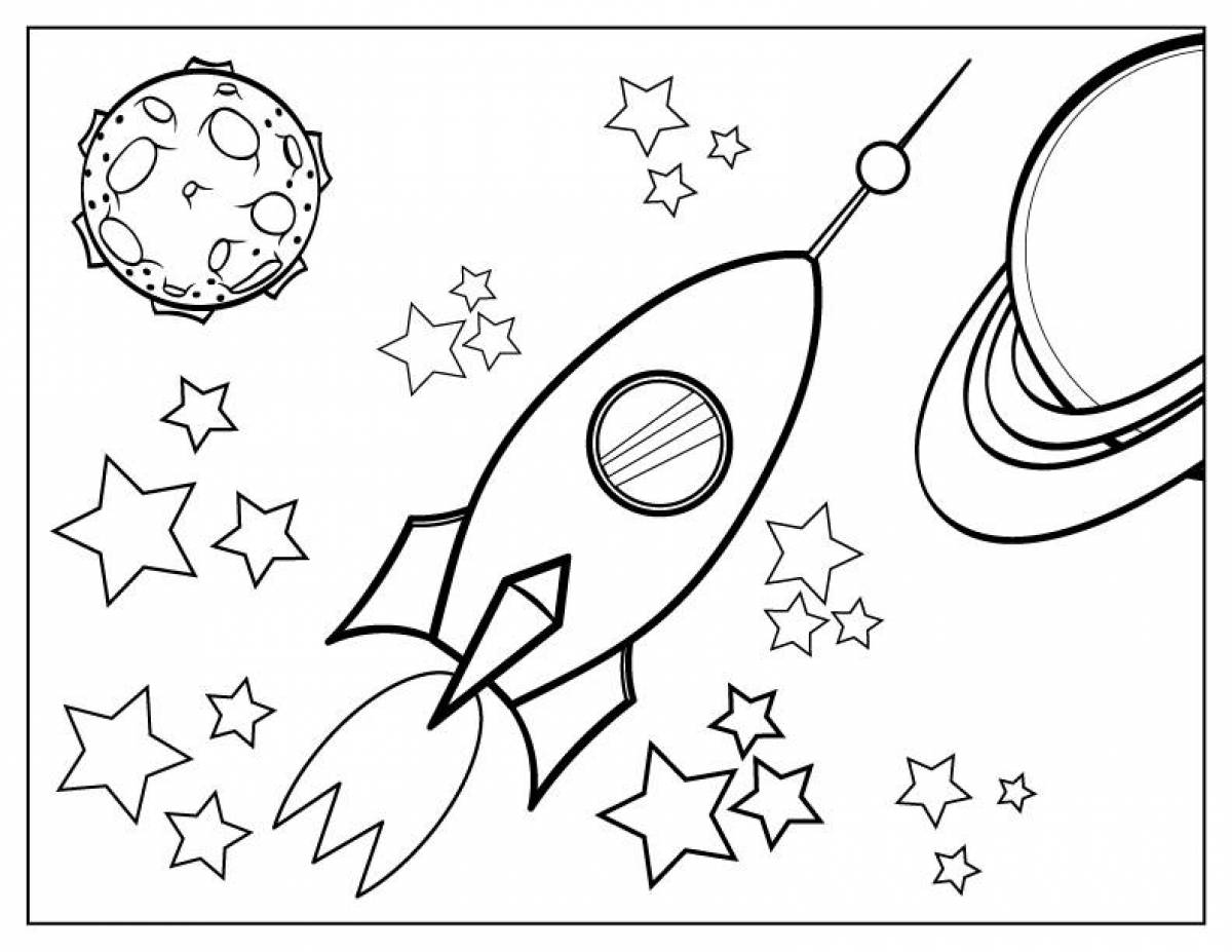 Dreamy space coloring book for kids