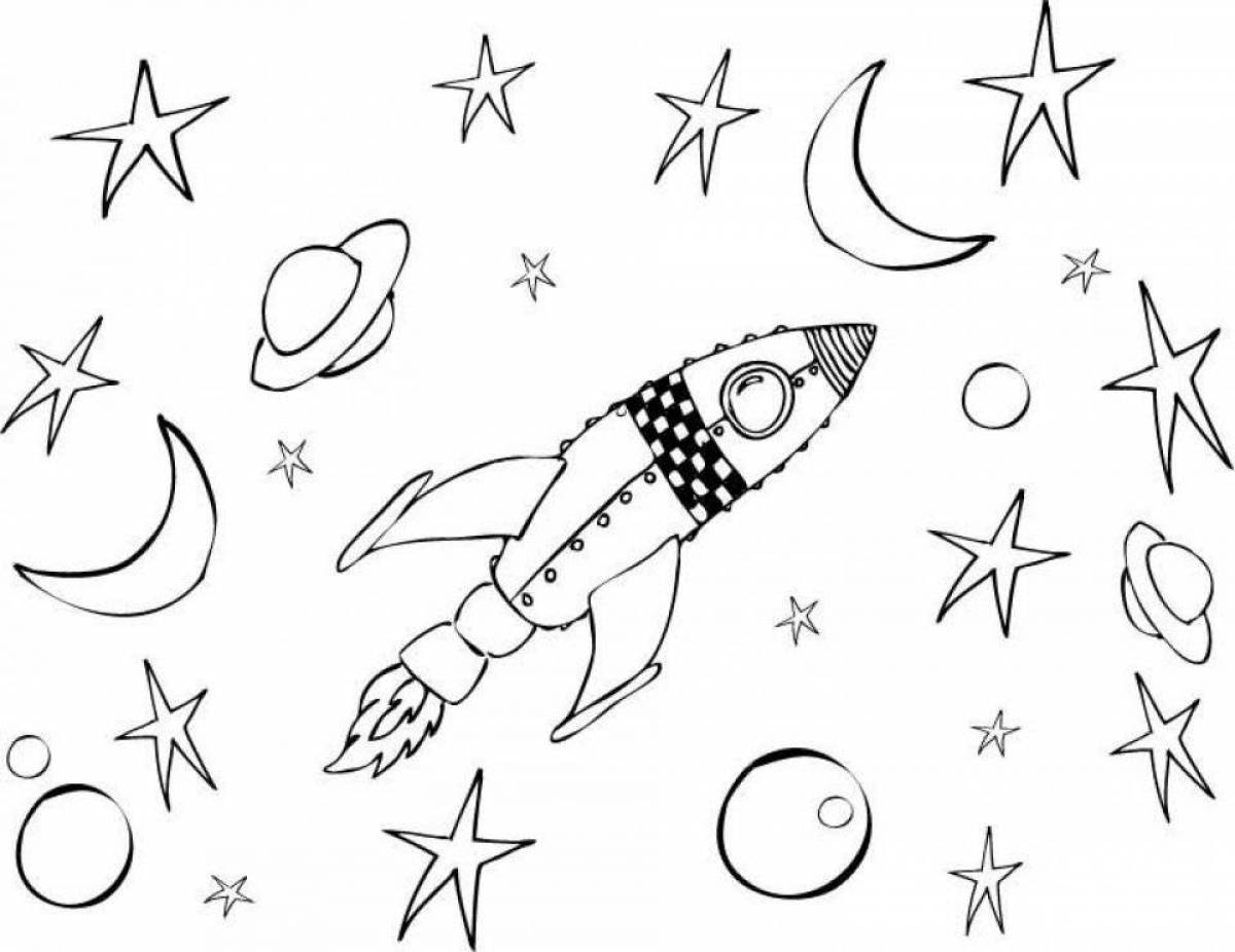 Shining space coloring book for kids