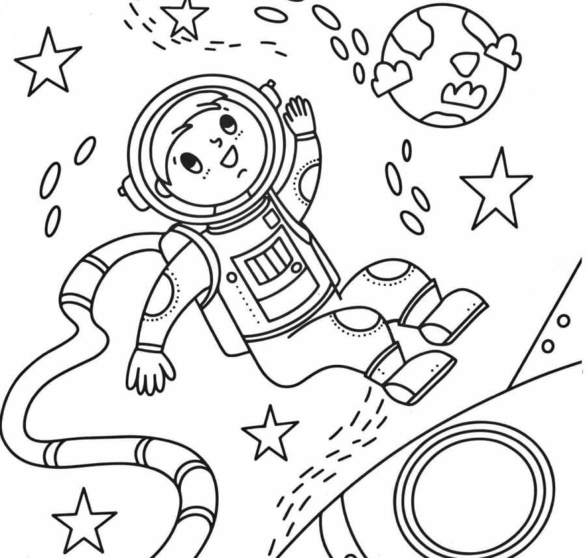 Dazzling space coloring book for kids