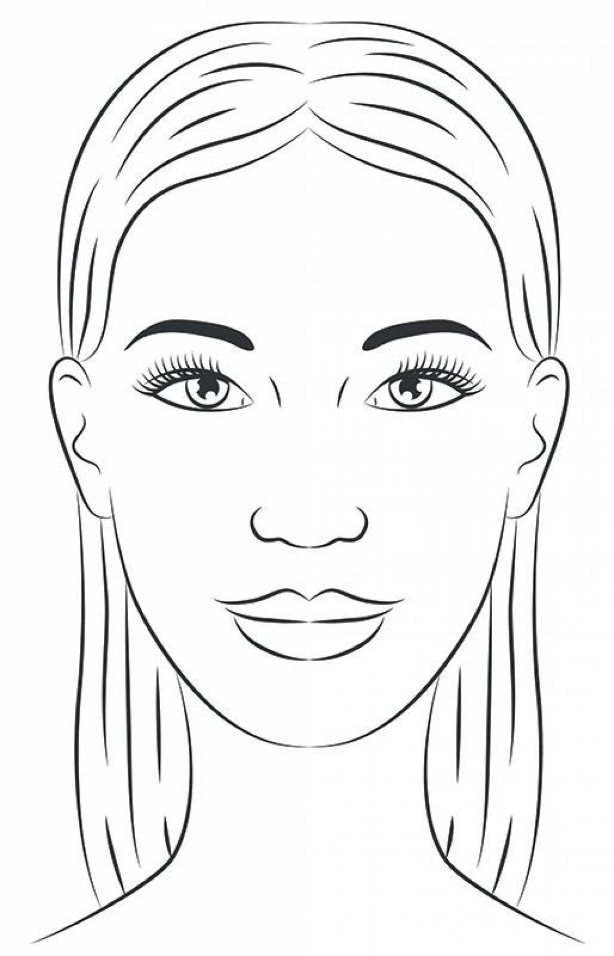Radiant coloring page girls face makeup