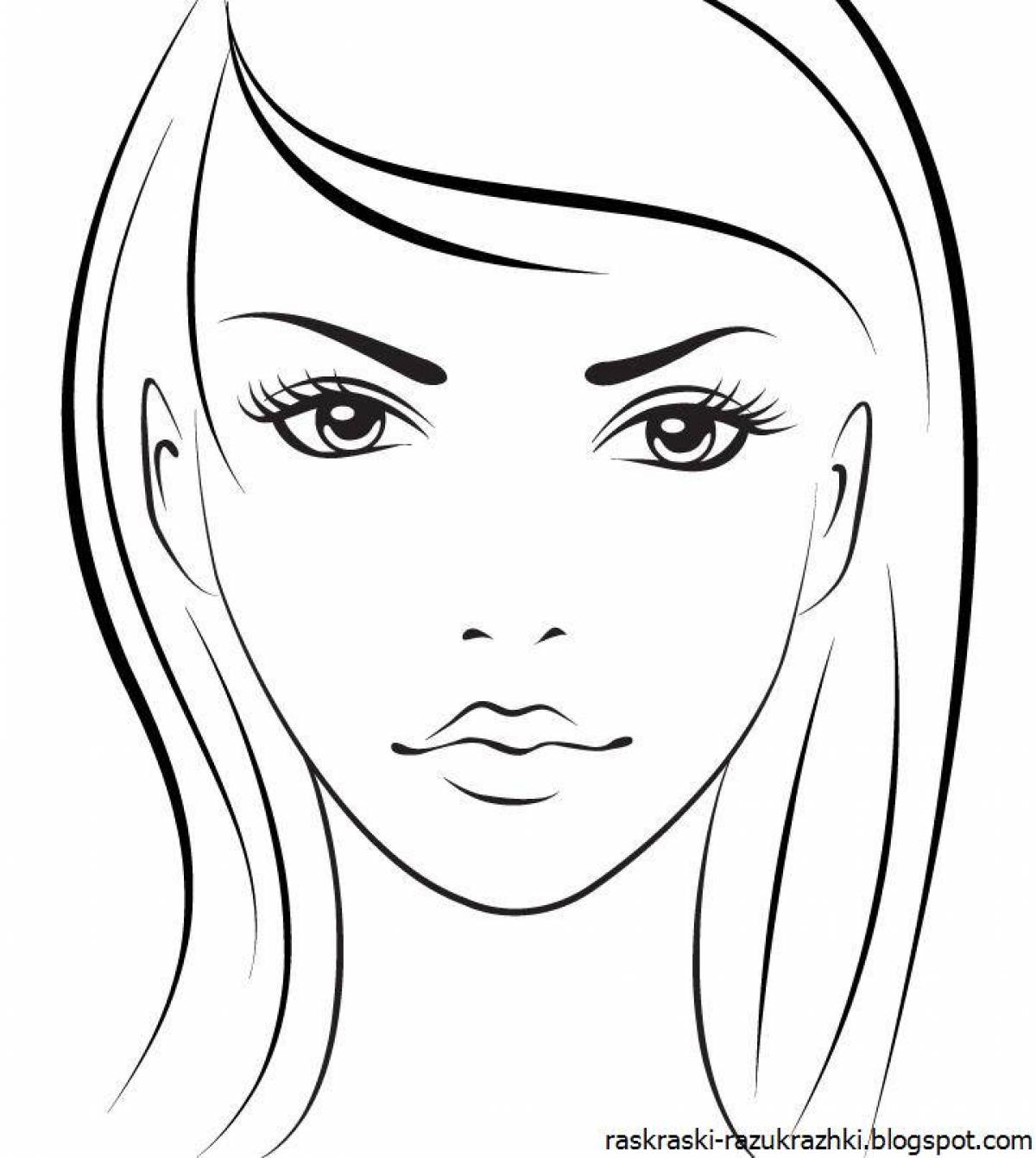 Glossy coloring for girls face makeup