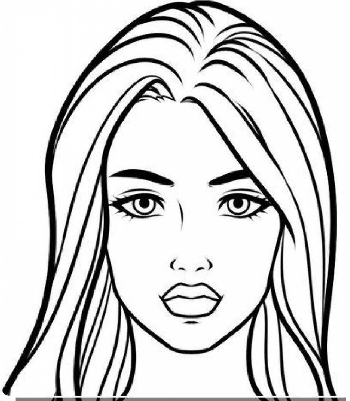 Glamorous face makeup coloring book for girls