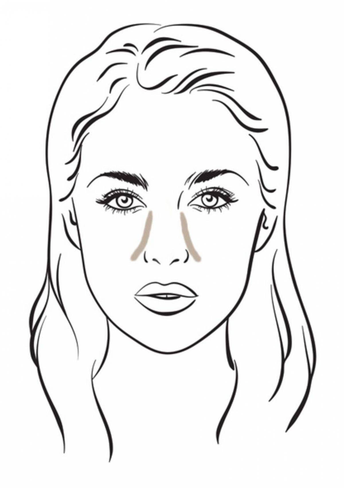 Glitter coloring book for girls with face makeup
