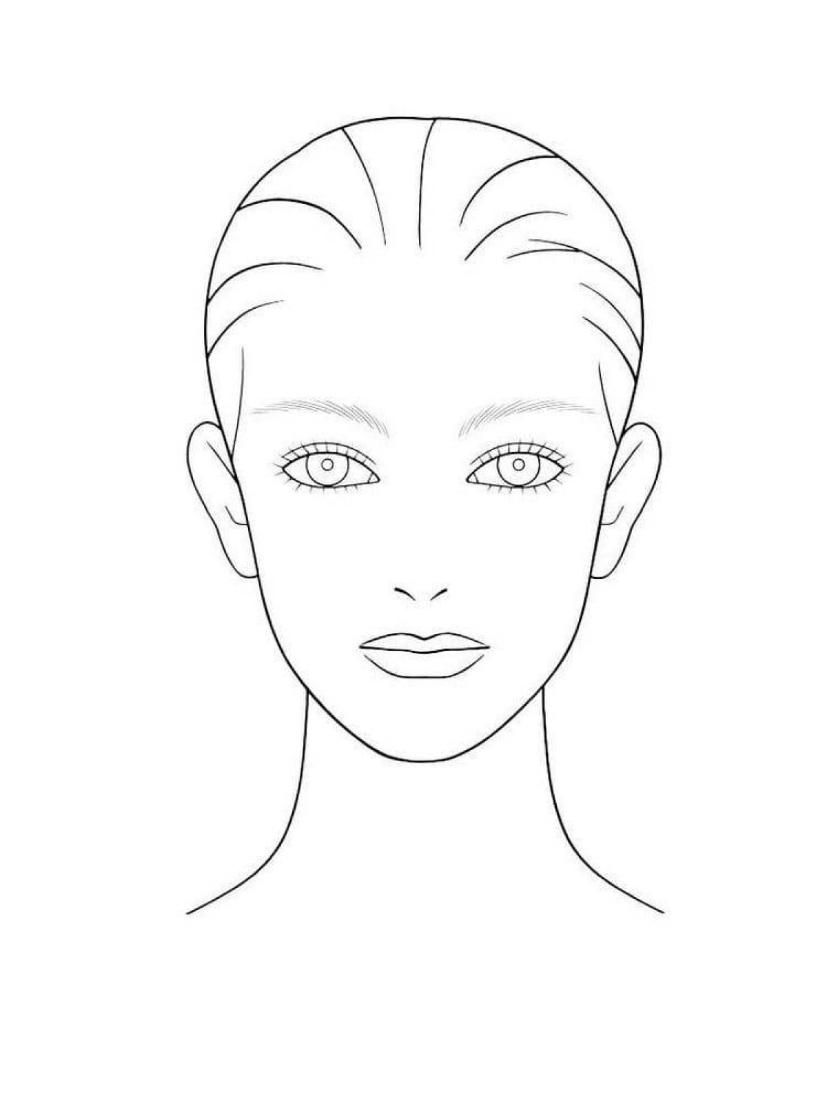 Beautiful coloring book for girls with face makeup
