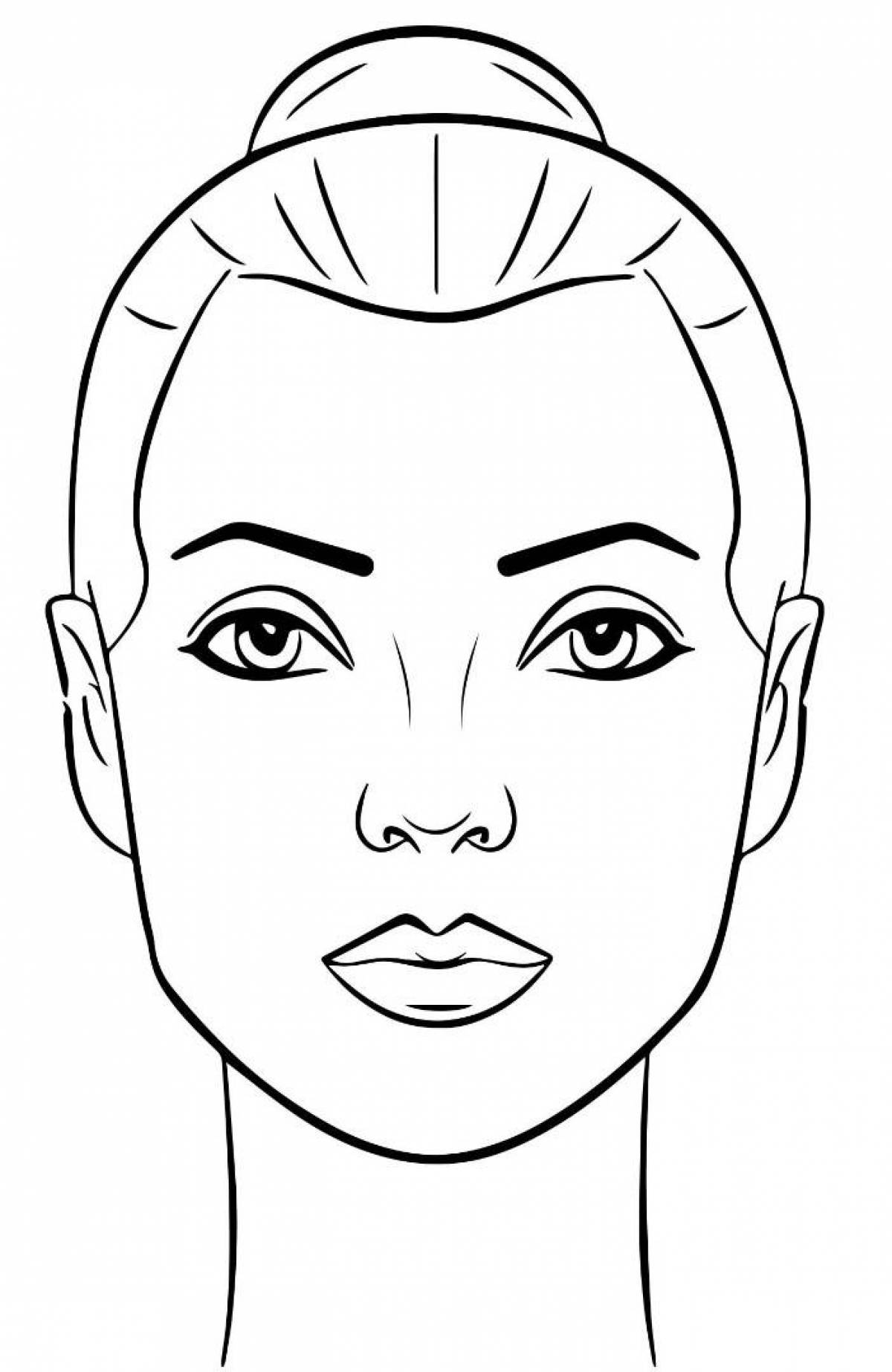 Adorable coloring book for girls with face makeup