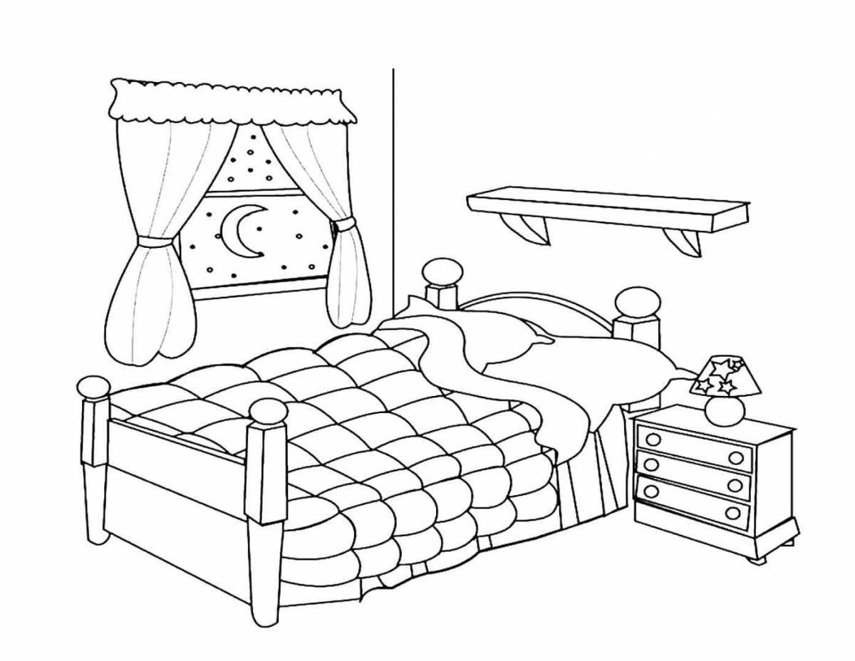 Fun furniture coloring book for 3-4 year olds