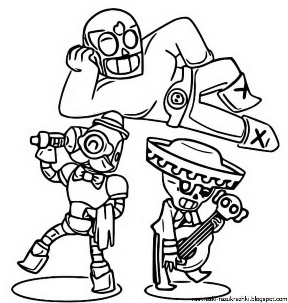 Coloring page energetic bravo