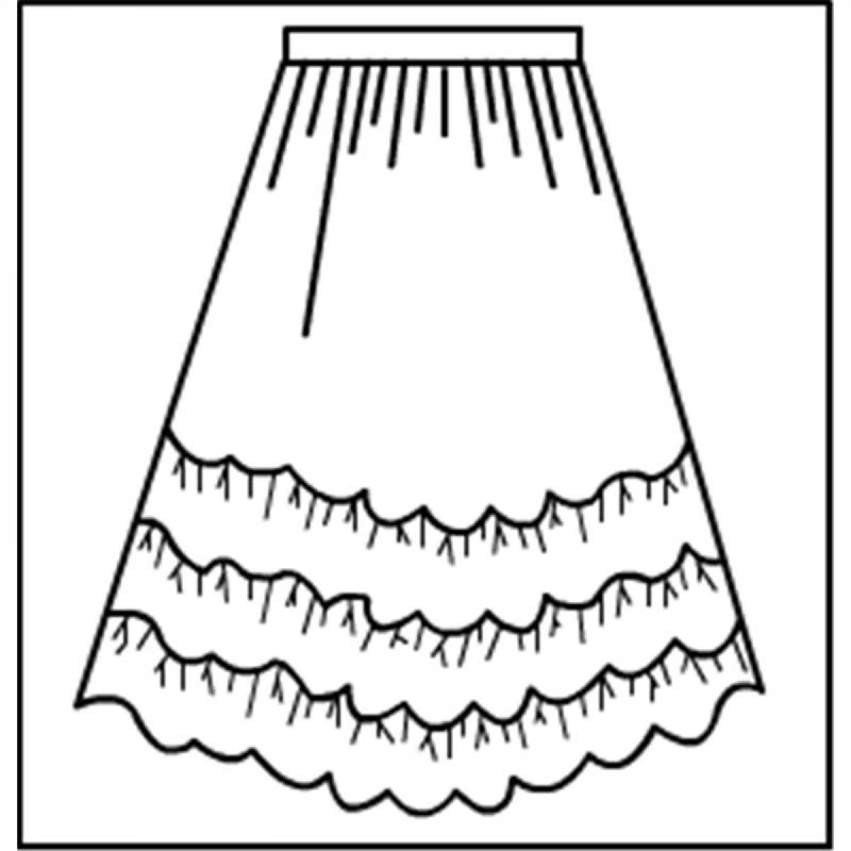 Раскраска яркая юбка