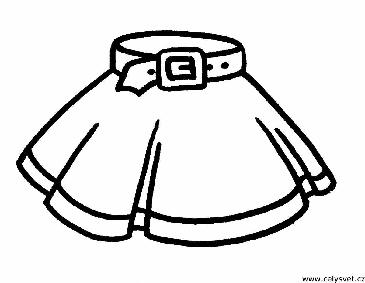 Coloring page with a showy skirt