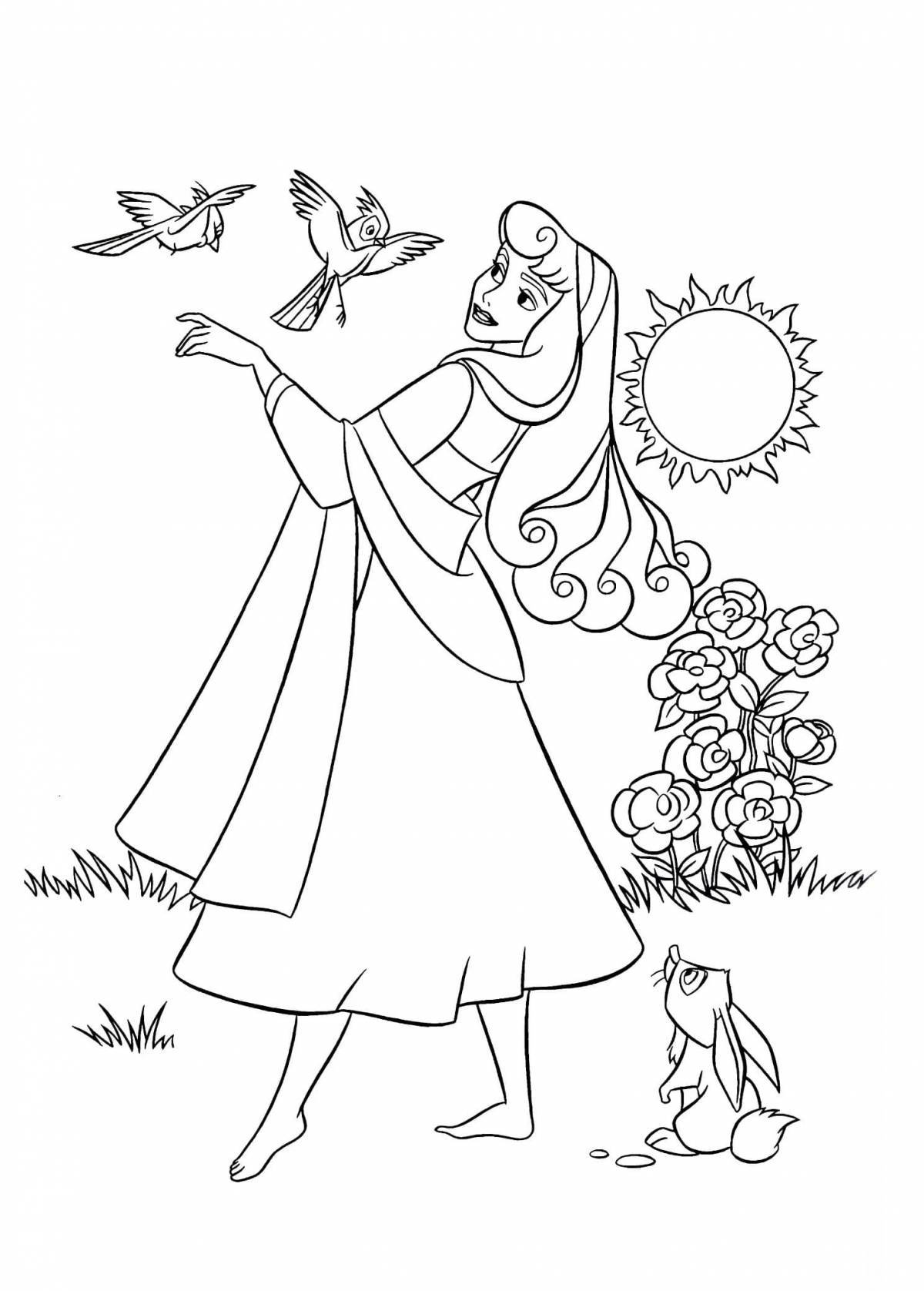 Angelic aurora coloring page