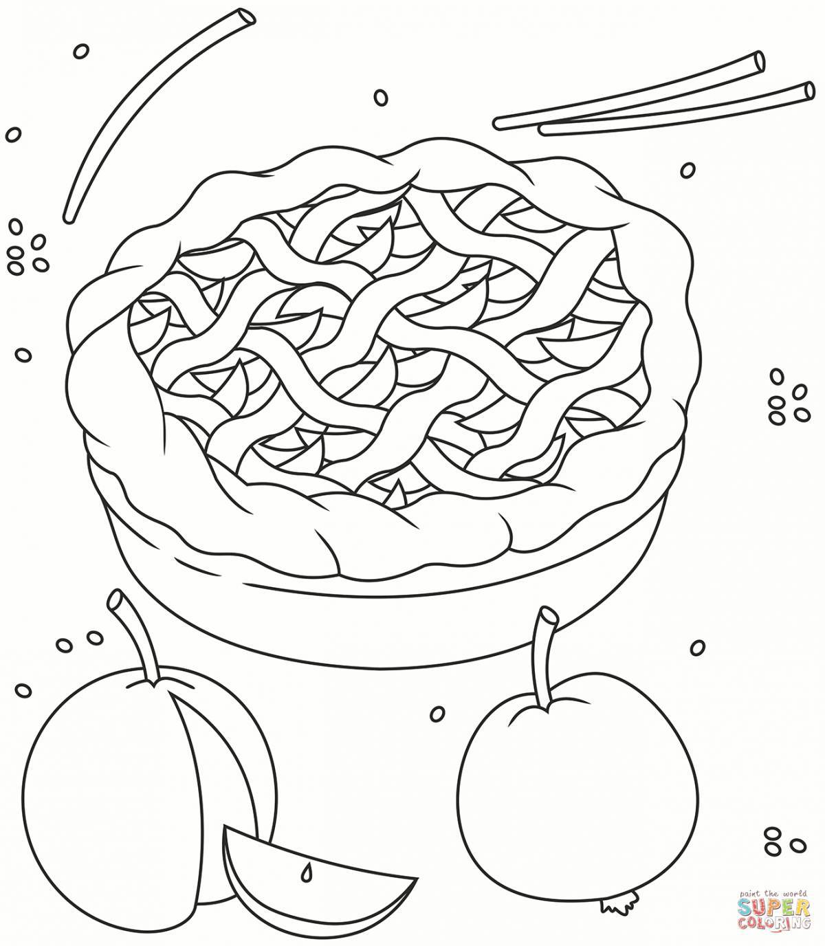 Delicious pie coloring page