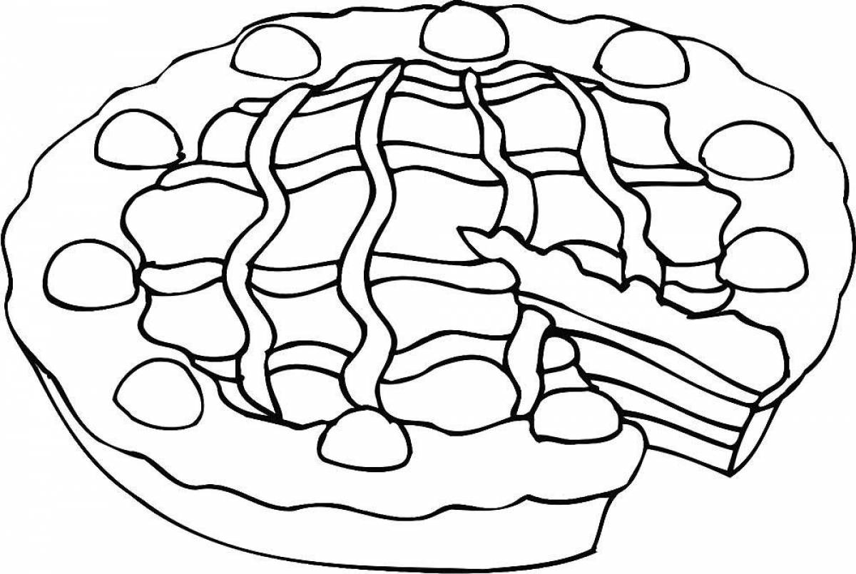 Playful pie coloring page