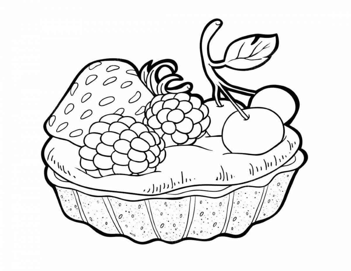Fancy cake coloring page