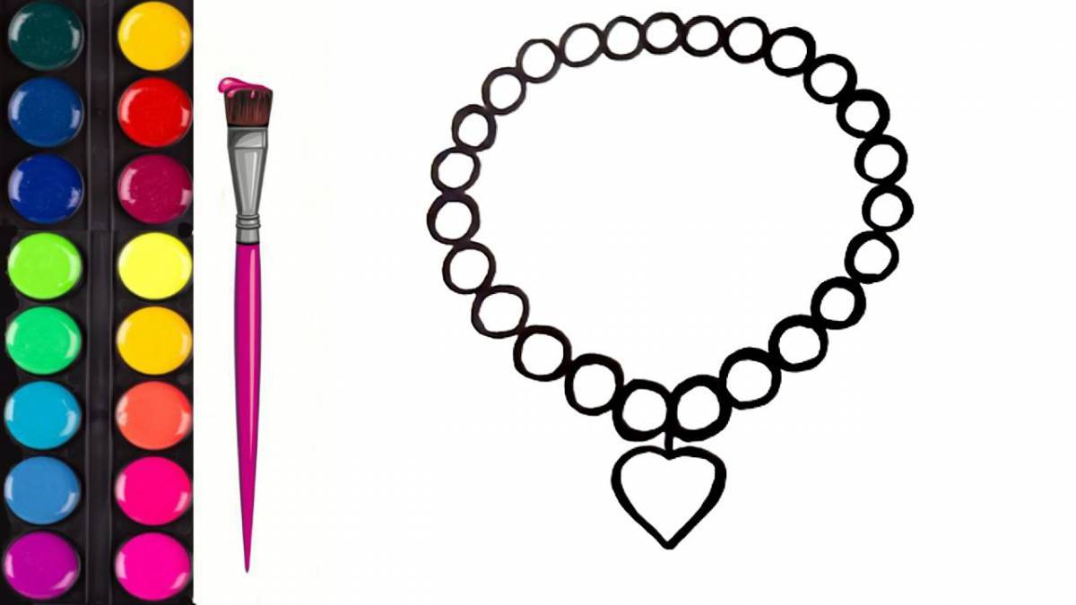 Раскраска Разноцветные бусины раскраски