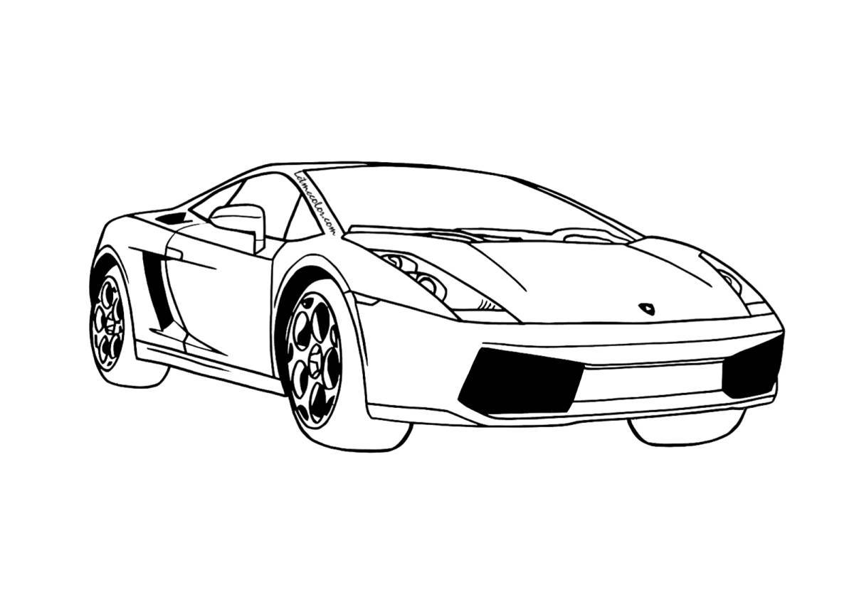 Exotic sports car coloring page