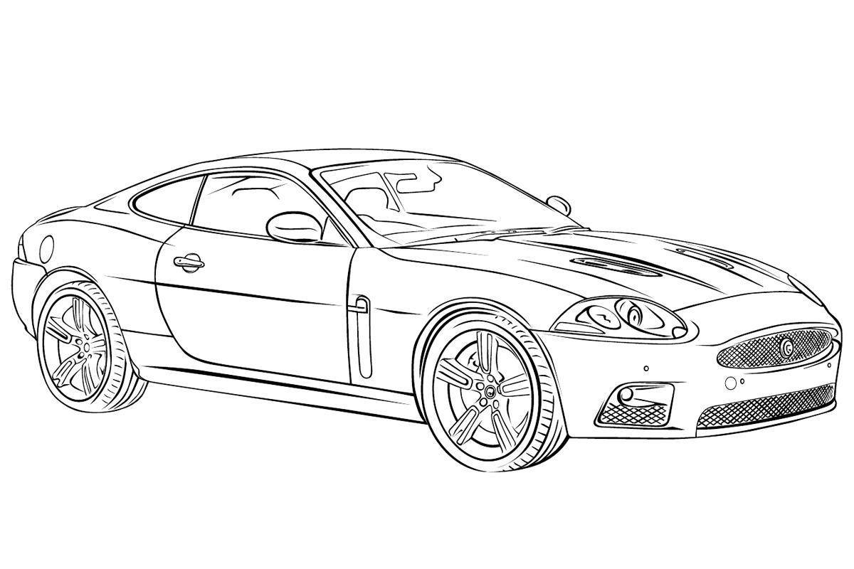 Glamorous sports car coloring page
