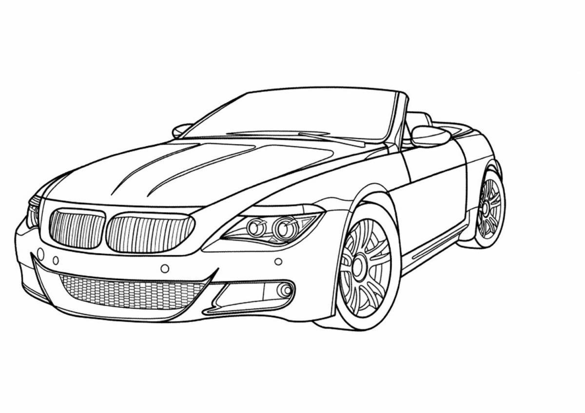 Royal sports car coloring page