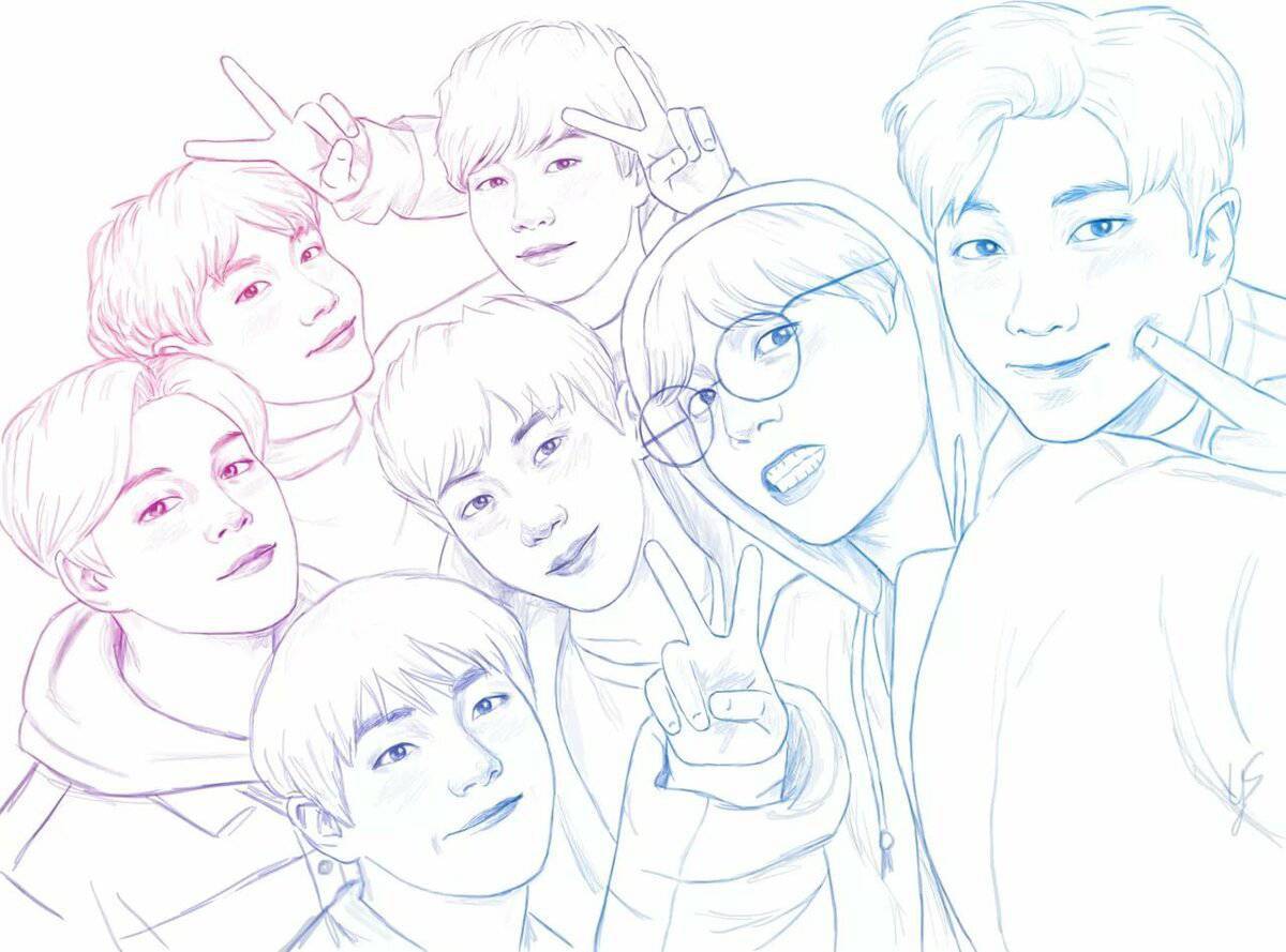 Glitter colors stray kids coloring page