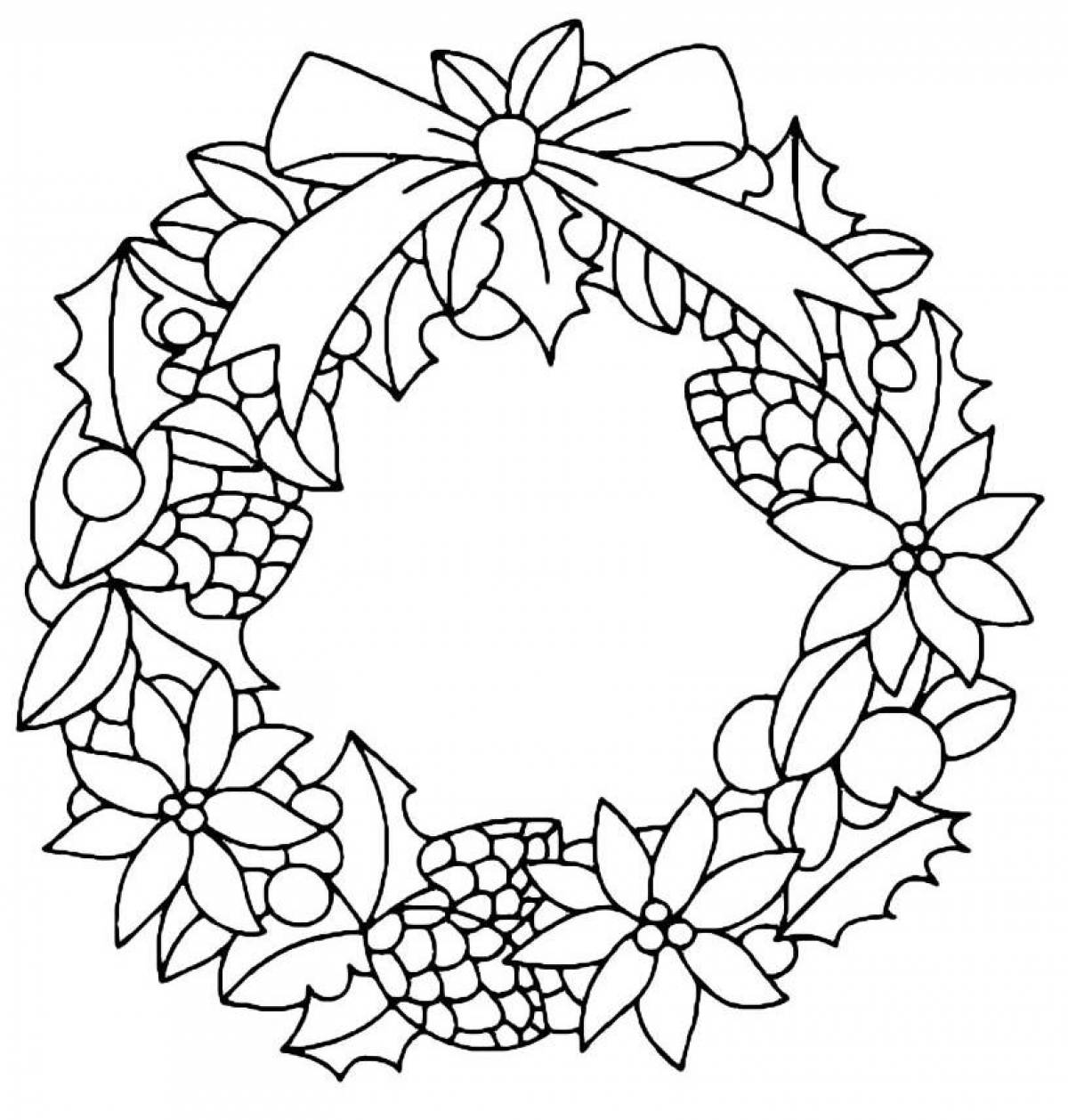Funny christmas wreath coloring book