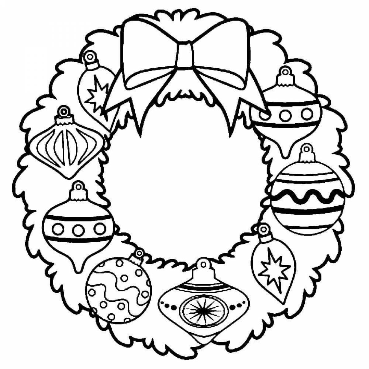 Coloring live Christmas wreath