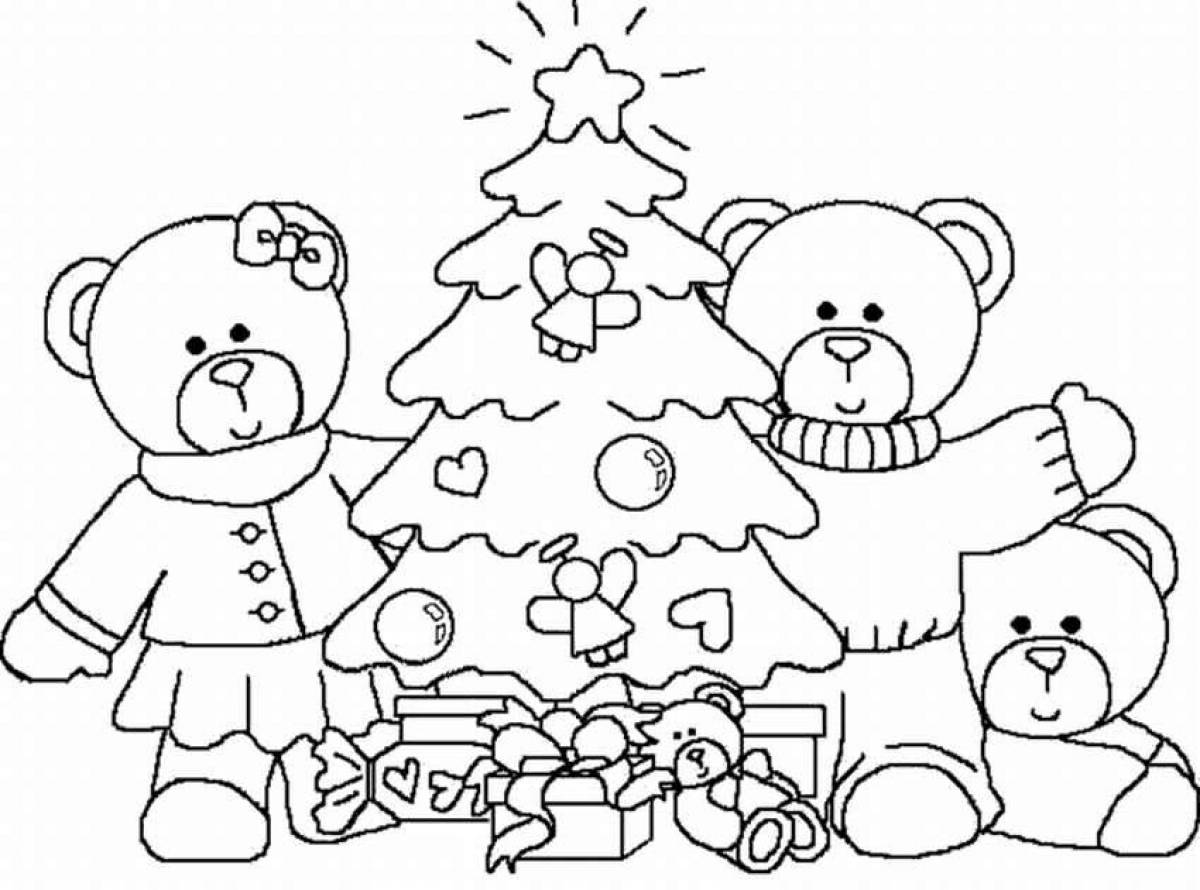 Сияющая рождественская раскраска для детей 6-7 лет