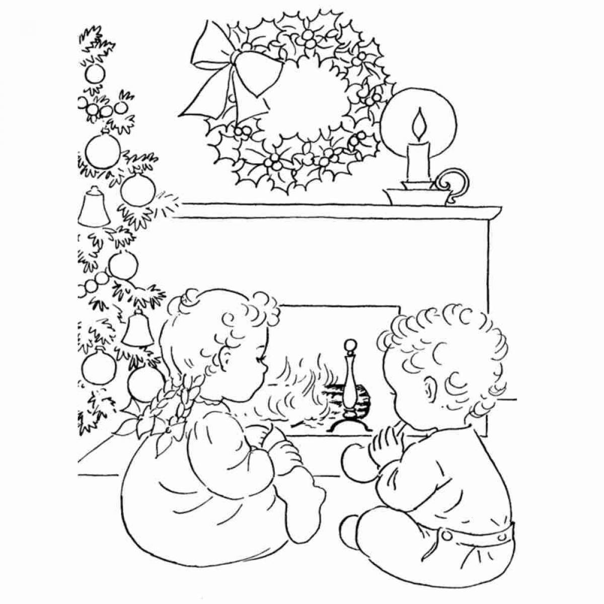 Merry Christmas coloring pages for 6-7 year olds